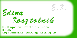 edina kosztolnik business card